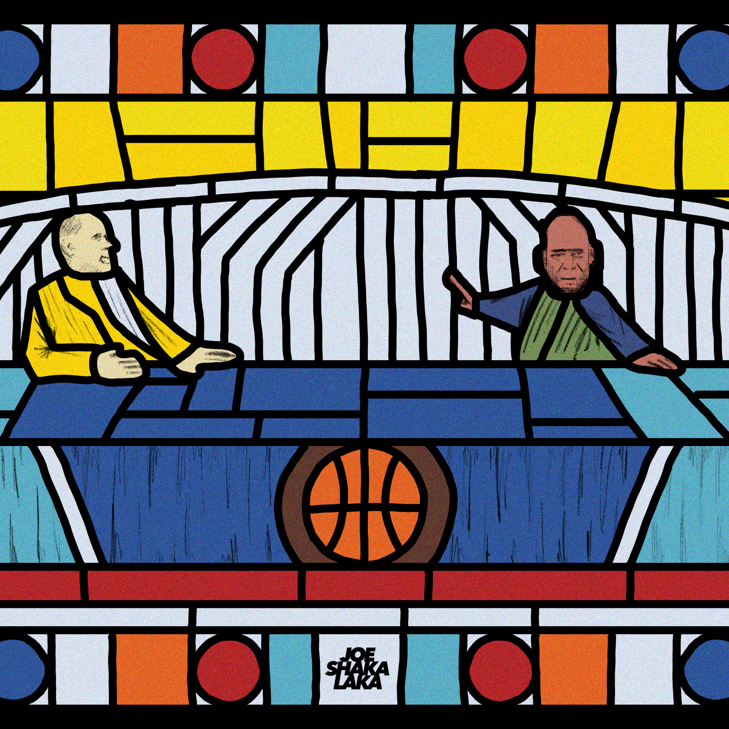 The NBA on TNT Crew Stained Glass Digital Design Poster