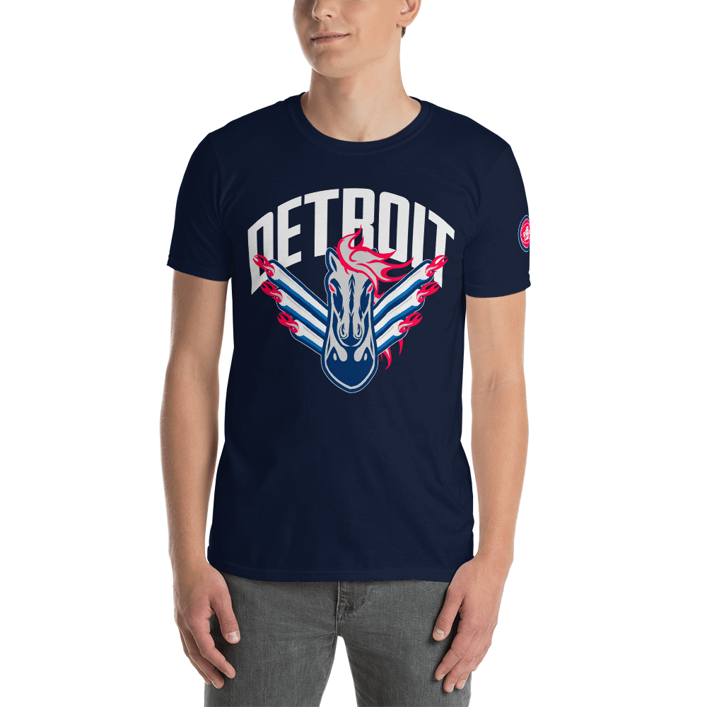 Detroit Retro Black Horse Short-Sleeve T-Shirt