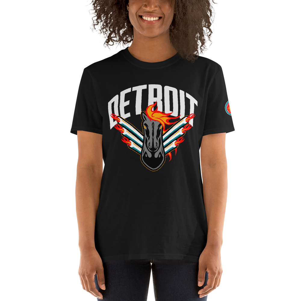 Detroit Retro Black Horse Short-Sleeve T-Shirt